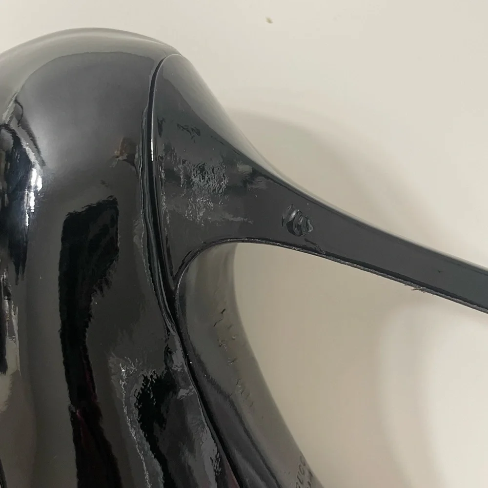 Vintage Gucci Patent Leather Pumps Black Vernice Crystal Nero - Size 9 Authentic - Picture 16 of 16